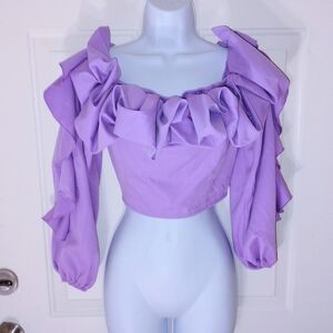 SHEIN Lavender Purple Ruffle Blouse New